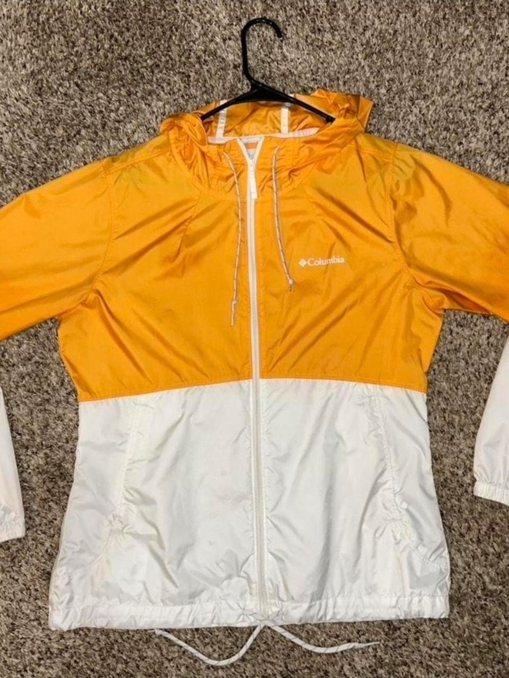 Columbia Women’s Orange and White Lightweight Hooded Jacket